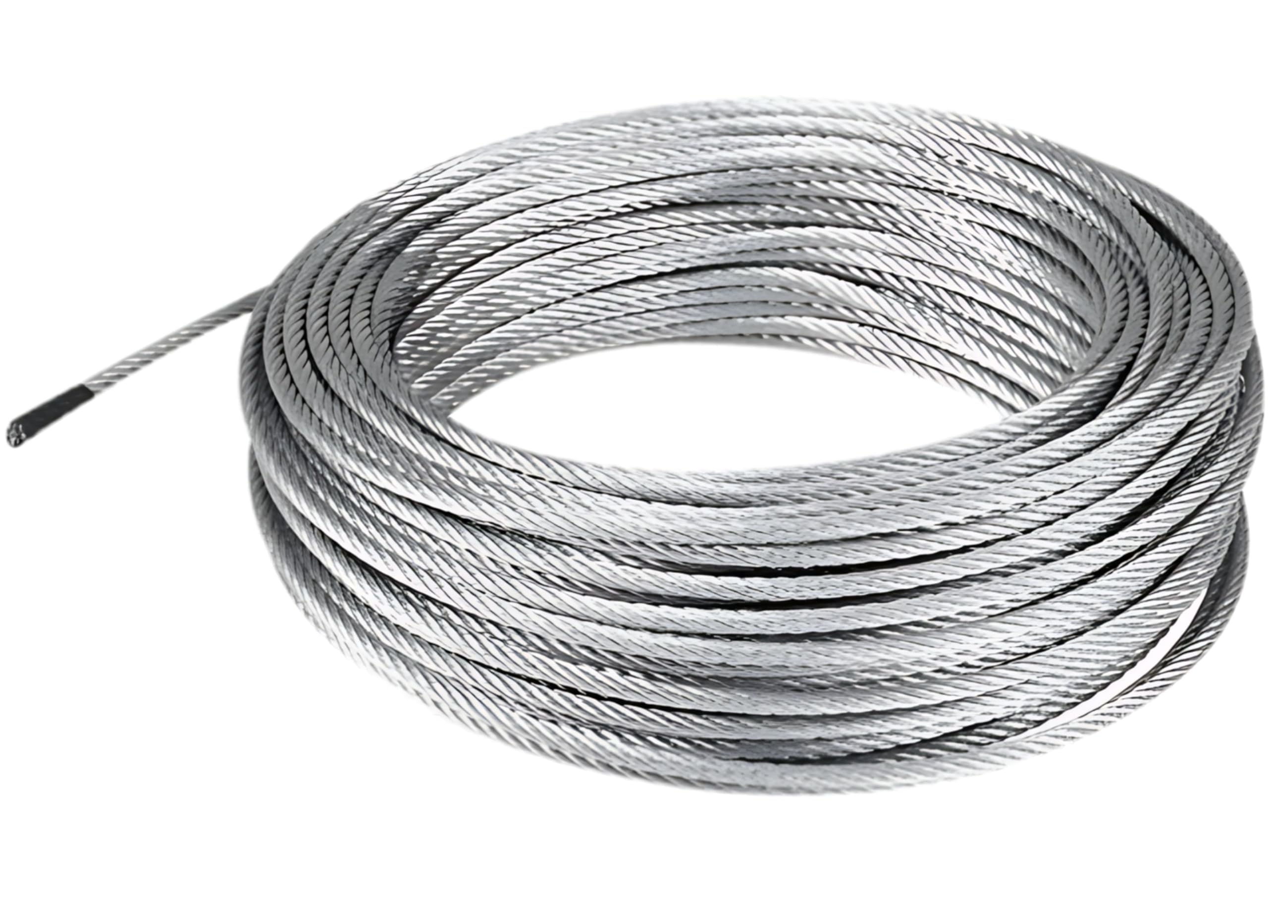 100 FT Vinyl Coated Steel Cable 3/16"-1/4" 7x19 Galvanized Wire Rope