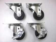 3" x 1-1/4" Hard Rubber Wheel Caster (A2) - 4 Swivels with 2 Brake