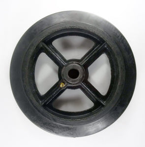 10" x 2" Rubber on Cast Iron Wheel with Bearing - 1 EA