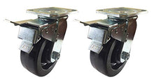 4" x 2" Phenolic swivel caster with total lock, 900 lb, top plate mount — part 40-40S-A1-PH-TTL