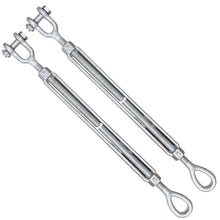 1/2" x 6" Eye/Jaw Turnbuckles for Wire Rope Cable - 2 ea