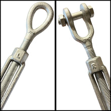 1/2" x 6" Eye/Jaw Turnbuckles for Wire Rope Cable - 2 ea