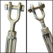 1/2" x 9" Jaw/Jaw Turnbuckles for Wire Rope Cable - 10 ea
