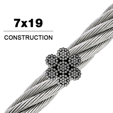 304 Stainless Steel Cable Wire Rope 3/8