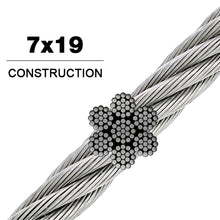 Vinyl Coated Galvanized Wire Rope Cable 3/16" - 1/4" 7x19