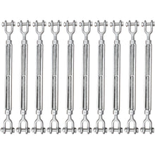 1/2" x 12" Jaw/Jaw Turnbuckles for Wire Rope Cable - 10 ea