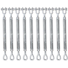 1/2" x 6" Eye/Jaw Turnbuckles for Wire Rope Cable - 10 ea