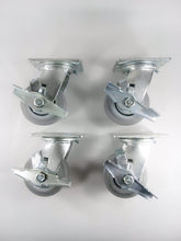 4" x 2" non-marking rubber swivel caster with brake, stainless steel, 400 lb — part 40-40S-A1-INF-TB(STS)