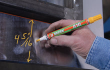 U-Mark A10 industrial paint marker marking on metal surface