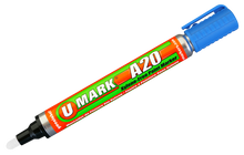 U-Mark A20 xylene-free paint marker with reversible bullet chisel tip, blue item 10702