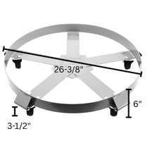 Drum Dolly 55 Gal 5 Wheel Swivel Casters Heavy Steel Frame Easy Roll 1250 lbs