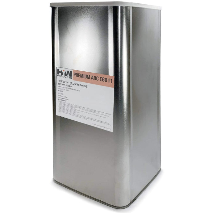 E6011 Premium Arc Stick Electrodes 14in Welding Rod Hermetically Sealed 50-Pound Can