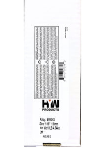 ER4043 Tig 1/16" Aluminum 36" Welding Rod (Made in North America) 10-Pound Box