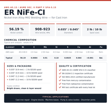 ERNiFe-CI Nickel 55 Cast Iron MIG Welding Wire