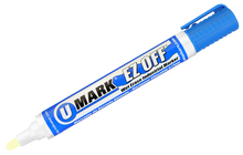 U-Mark EZ OFF wet erase industrial marker blue item 10442 with reversible bullet chisel tip