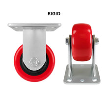 Heavy Duty Caster 4" x 2" Polyurethane on Plastic Wheel - Rigid