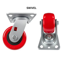 Heavy Duty Caster 4" x 2" Polyurethane on Plastic Wheel - Swivel