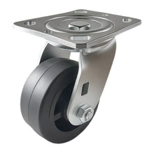 Heavy Duty Caster 4" x 2" Rubber on Cast Iron Wheel - Swivel