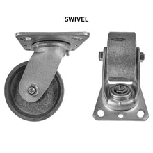 Heavy Duty Caster 4" x 2" Steel Wheel - Swivel