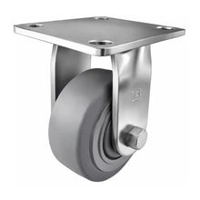 Heavy Duty Caster 4" x 2" Non-Marking Rubber Wheel Stainless Steel - Rigid (Flat)