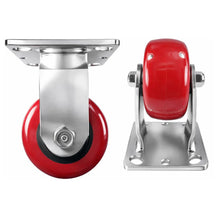 Heavy Duty Caster 4" x 2" Polyurethane on Plastic Wheel Stainless Steel - Rigid