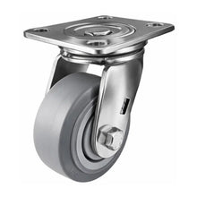 Heavy Duty Caster 5" x 2" Non-Marking Rubber Wheel Stainless Steel - Swivel (Flat)