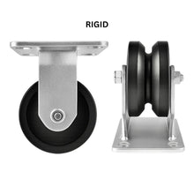 4" x 2" V-Groove Steel rigid caster — detail