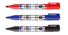 Munhwa PMM Oil Magic permanent marker, medium bullet nib, red blue and black 12 count