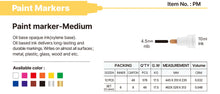 Munhwa PM specification table, oil base opaque ink, 4.5mm nib, 10ml ink capacity