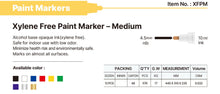 Munhwa XFPM specification table, alcohol base xylene free, 4.5mm nib, 10ml ink, packing