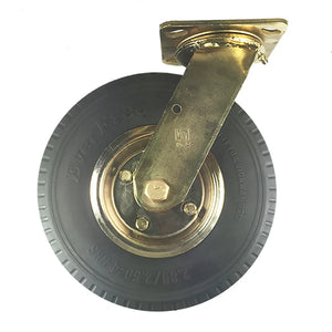 8" x 2-1/2" Flat free Wheel Caster Brass Plated - Swivel