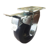 4" x 2" Rubber on Cast Iron Swivel Caster with Total Lock Brake, Series 40 (40-40S-A1-RC-TTL)