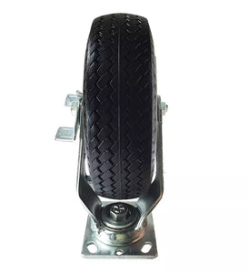 10" x 3-1/2" Flat Free Wheel Caster - Swivel with a Brake