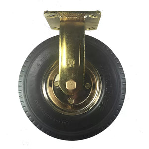 8" x 2-1/2" Flat Free Wheel Caster Brass Plated - Rigid