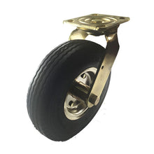 8" x 2-1/2" Flat free Wheel Caster Brass Plated - Swivel