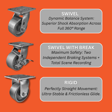 Heavy Duty Caster 4" x 2" Steel Wheel - Rigid