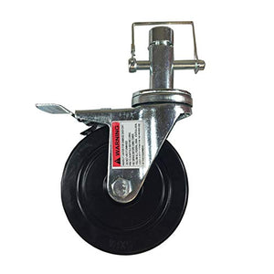 5" Scaffold Rolling Tower Caster 1 Inch Round stem Hard Rubber Wheel Caster