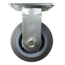 5" X  2"  Non-Marking Rubber Wheel Caster - Rigid (Flat)