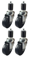 4" x 1-1/4" Hard Rubber on Expanded Applicator Caster - 4 Swivels