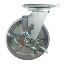 6" x 2"  Steel Wheel Caster - Swivel with Brake
