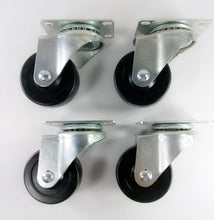 3" x 1-1/4" Hard Rubber Wheel Casters (A1) - 4 Swivels