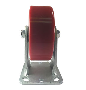 5" x 2"  Polyurethane on Cast Iron (Red) - Rigid