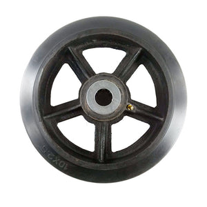 10" x 2-1/2" Rubber on Cast Iron Wheel with Bearing - 1 EA