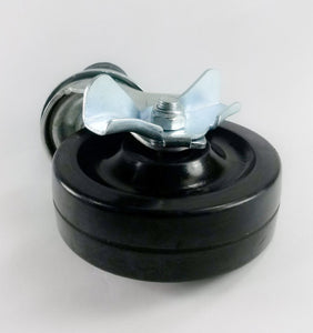 4" x 1-1/4" Hard Rubber on Expanded Applicator Caster - 4 Swivels with Brake