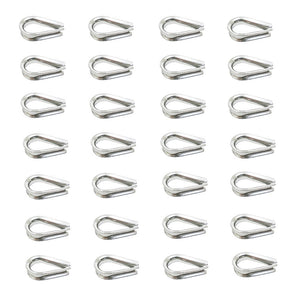25 ea Galvanized Wire Rope Thimbles, Standard Duty 3/8"