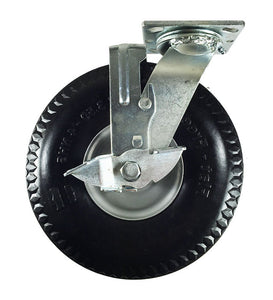10" x 3-1/2" Flat Free Wheel Caster - Swivel with a Brake