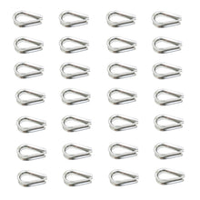 100 ea Galvanized Wire Rope Thimbles, Standard Duty 1/8"