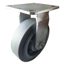 6" x 2" Heavy Duty Non-Marking Rubber Wheel Caster  - Rigid (Flat)