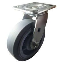 6" x 2" Heavy Duty Non-Marking Rubber Wheel Caster - Swivel  (Flat)