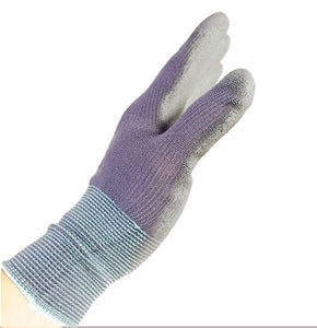 HYW 12 Pairs Gray 13 Gauge Nylon Machine Knit Polyurethane Palm Coating Glove